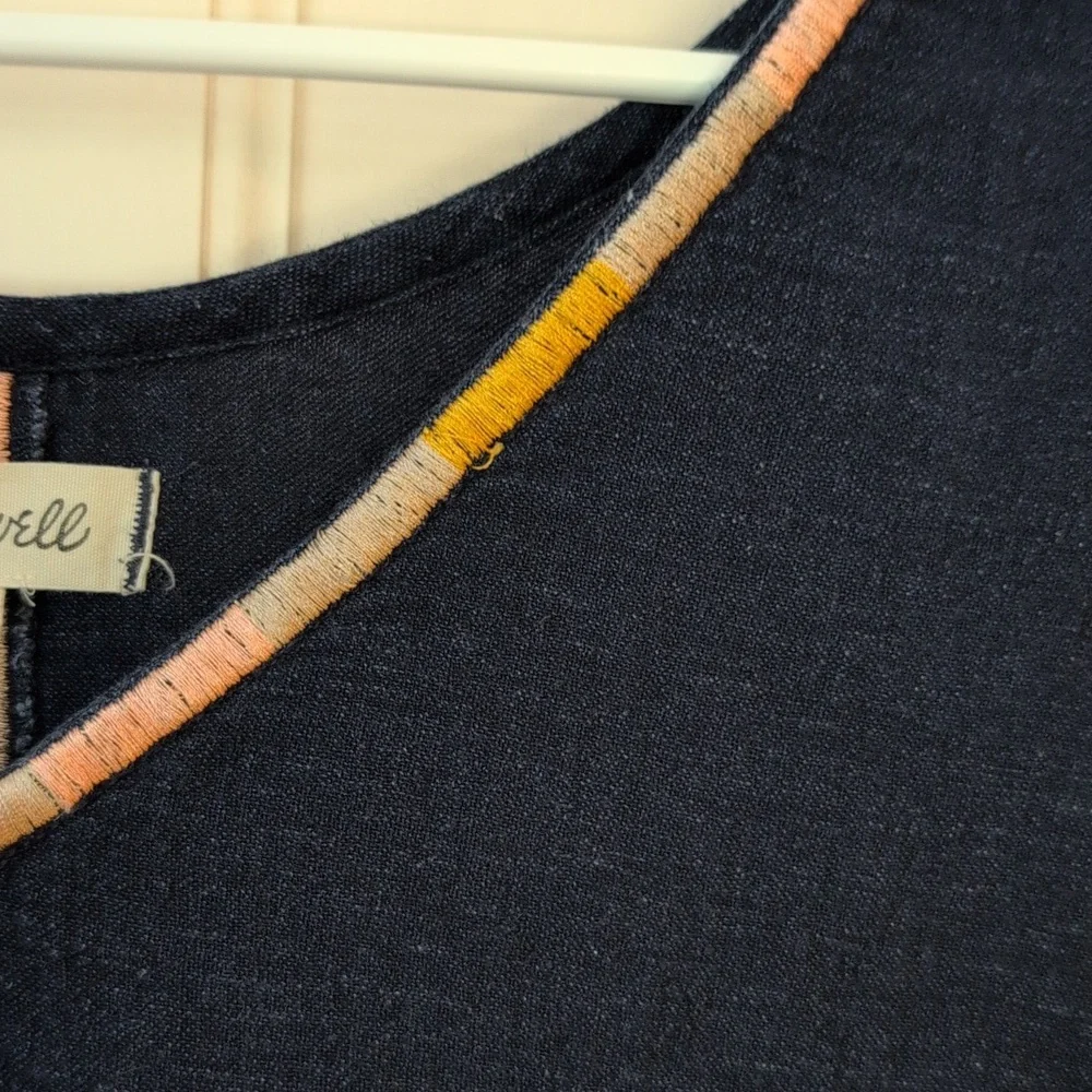 Madewell Navy V-Neck Tunic Dress